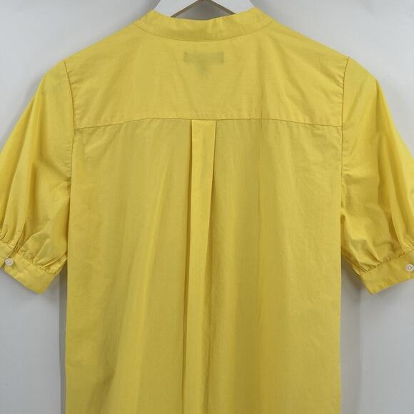 J. Crew Short Sleeve Mini Shirt Dress 100% Cotton Poplin Button Yellow Size XST‎ - Picture 8 of 12